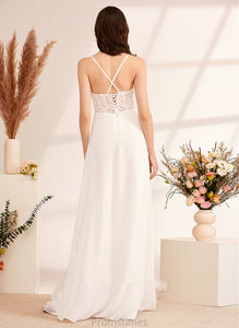 V-neck Sequins Floor-Length With Wedding Dresses Wedding Dress A-Line Lexi