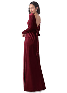 Kiley Natural Waist Straps A-Line/Princess Sleeveless Floor Length Bridesmaid Dresses