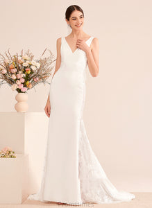 Train Trumpet/Mermaid Wedding Dresses Wedding V-neck Dress Ashlyn Lace With Court