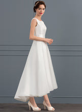 Load image into Gallery viewer, Wedding A-Line Wedding Dresses Square Satin Neckline Dress Scarlet Asymmetrical