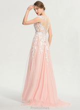 Load image into Gallery viewer, Dress Tulle Lace Neck Wedding Baylee Sweep A-Line Scoop Train Wedding Dresses