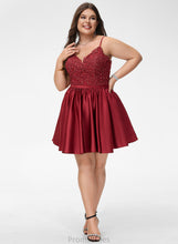 Load image into Gallery viewer, With Satin Sequins Prom Dresses Short/Mini V-neck Beading A-Line Jennifer