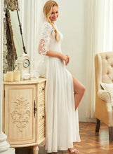 Load image into Gallery viewer, Neck Scoop Chiffon Floor-Length Miya Lace Wedding A-Line Dress Wedding Dresses