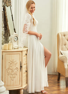 Neck Scoop Chiffon Floor-Length Miya Lace Wedding A-Line Dress Wedding Dresses