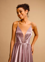 Load image into Gallery viewer, Sweep V-neck Satin Prom Dresses Train Ball-Gown/Princess Ana