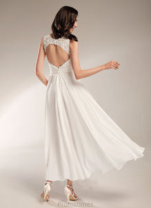 A-Line Wedding Dress Perla Neck Wedding Dresses Scoop Asymmetrical