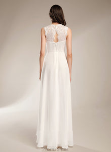 Floor-Length Neck A-Line Scoop Wedding Dresses Joanna Wedding With Dress Lace