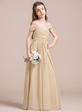 Load image into Gallery viewer, Floor-Length Chiffon Off-the-Shoulder Fatima Junior Bridesmaid Dresses A-Line Ruffle With