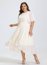 Load image into Gallery viewer, Scoop A-Line Wedding Dresses Abbigail Wedding Pleated Dress Chiffon Asymmetrical With