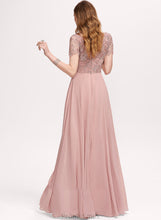 Load image into Gallery viewer, Chiffon Prom Dresses A-Line Neck Scoop Floor-Length With Nathaly Sequins