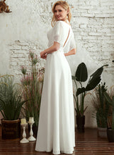 Load image into Gallery viewer, Split A-Line Floor-Length Lace With Wedding Dresses Front Dress Arely Wedding V-neck