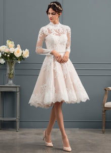 Lace Wedding Dresses Wedding A-Line Knee-Length Makenna Illusion Dress