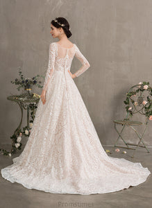 Lace Alexandria Court Illusion Dress Wedding Dresses Wedding Train Ball-Gown/Princess