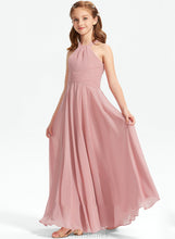 Load image into Gallery viewer, Neckline With Ruffle Scarlet Floor-Length Junior Bridesmaid Dresses Square Chiffon A-Line