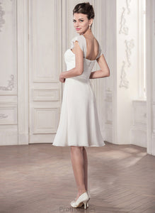 Knee-Length Sweetheart A-Line Ruffle Diana Dress With Wedding Wedding Dresses Chiffon