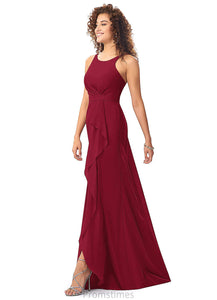 Macey Sleeveless Trumpet/Mermaid Natural Waist Spandex Floor Length Off The Shoulder Bridesmaid Dresses