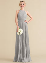 Load image into Gallery viewer, Neck Floor-Length Rhoda Scoop Prom Dresses A-Line With Chiffon Lace Pleated