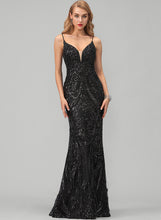 Load image into Gallery viewer, V-neck A-Line Floor-Length With Simone Prom Dresses Sequins Satin