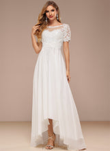 Load image into Gallery viewer, Dress Wedding Dresses Neck Asymmetrical Boat Wedding A-Line Lace Mareli Chiffon