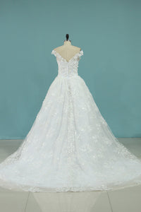 2024 Wedding Dresses Ball Gown Off The Shoulder Tulle With Applique