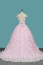 Load image into Gallery viewer, 2024 Sweetheart Ball Gown Quinceanera Dresses Applique And Beading Sweep Train