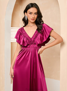 Prom Dresses Tea-Length Chloe V-neck A-Line