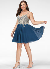 Load image into Gallery viewer, Alana Short/Mini With A-Line Beading Chiffon Lace V-neck Prom Dresses