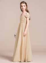 Load image into Gallery viewer, Floor-Length Chiffon Off-the-Shoulder Fatima Junior Bridesmaid Dresses A-Line Ruffle With