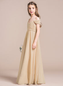 Floor-Length Chiffon Off-the-Shoulder Fatima Junior Bridesmaid Dresses A-Line Ruffle With