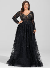 Load image into Gallery viewer, Sequins Prom Dresses With Tulle V-neck Rosemary Ball-Gown/Princess Sweep Lace Train