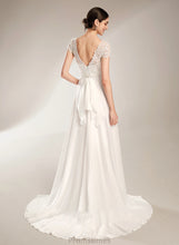 Load image into Gallery viewer, Court Bow(s) Dress V-neck A-Line Wedding Train Wedding Dresses With Brooke