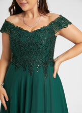 Load image into Gallery viewer, A-Line Sweep Off-the-Shoulder Chiffon Prom Dresses Train Anabelle With Sequins Lace