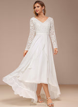 Load image into Gallery viewer, Chiffon A-Line Wedding Dress Wedding Dresses Asymmetrical Lace V-neck Karley