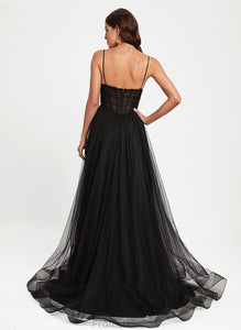 V-neck Pleated Jackie With Ball-Gown/Princess Prom Dresses Tulle Train Sweep