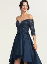 Load image into Gallery viewer, Hayden Ball-Gown/Princess With Prom Dresses Satin Sequins Asymmetrical Off-the-Shoulder