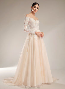 Dress Sequins Wedding Dresses Chapel Illusion Train With Ball-Gown/Princess Wedding Alaina