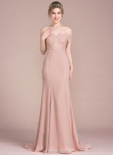 Load image into Gallery viewer, Court Sequins Chiffon Anne Off-the-Shoulder With Train Prom Dresses Lace Trumpet/Mermaid