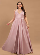 Load image into Gallery viewer, Ball-Gown/Princess Satin Chanel With Floor-Length V-neck Pockets Prom Dresses