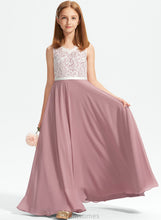 Load image into Gallery viewer, Magdalena Chiffon Lace Floor-Length V-neck A-Line Junior Bridesmaid Dresses