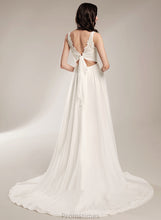 Load image into Gallery viewer, Wedding Train A-Line Court Wedding Dresses Pam V-neck Dress Lace With