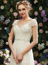 Load image into Gallery viewer, Floor-Length Wedding V-neck Dress A-Line Beading Lace Jordyn Wedding Dresses Sequins With