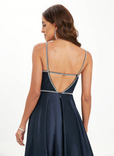 Load image into Gallery viewer, With Prom Dresses Ball-Gown/Princess Emily V-neck Satin Floor-Length Sequins Beading