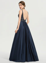 Load image into Gallery viewer, Beading Harmony Ball-Gown/Princess With Sequins V-neck Satin Floor-Length Prom Dresses