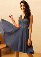 Load image into Gallery viewer, A-Line Prom Dresses Beading Chiffon With Nylah Knee-Length V-neck