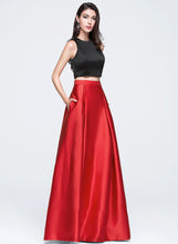 Load image into Gallery viewer, Elsa Satin Ball-Gown/Princess With Neck Prom Dresses Pockets Floor-Length Scoop