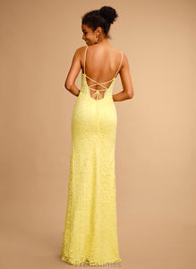 With V-neck Floor-Length Karissa Prom Dresses Sheath/Column Beading Lace