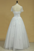 Load image into Gallery viewer, 2024 Floor Length Sweetheart Quinceanera Dresses With Beads And Applique Tulle