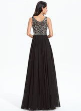 Load image into Gallery viewer, With Beading Nataly Neck Prom Dresses Floor-Length Sequins Scoop Chiffon A-Line