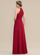 Load image into Gallery viewer, Ruffle Chiffon Lace Front Neck With Split Mallory Floor-Length High A-Line Prom Dresses