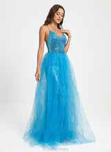 Load image into Gallery viewer, V-neck Prom Dresses Alivia Sequins Ball-Gown/Princess Tulle With Floor-Length